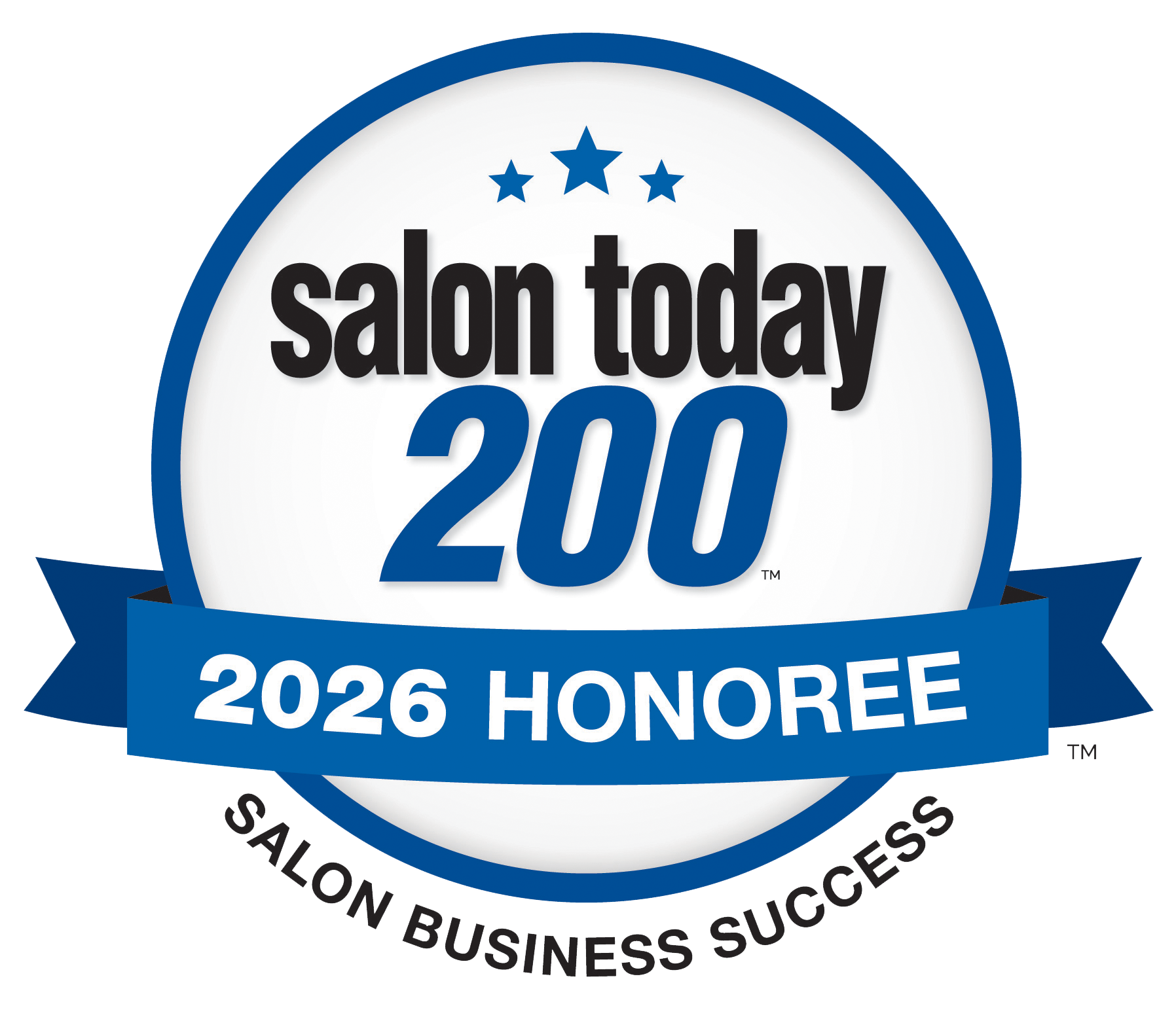Salon Today 200 2026 Honoree award seal, recognizing Refined Beauty Boutique for excellence in salon services.